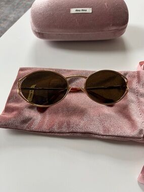 Authentic Miu Miu Gold Frame Sunglasses